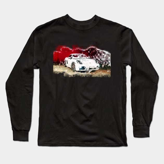 Cayman Porsche - Watercolour Long Sleeve T-Shirt by Rendagarth_Design_Company